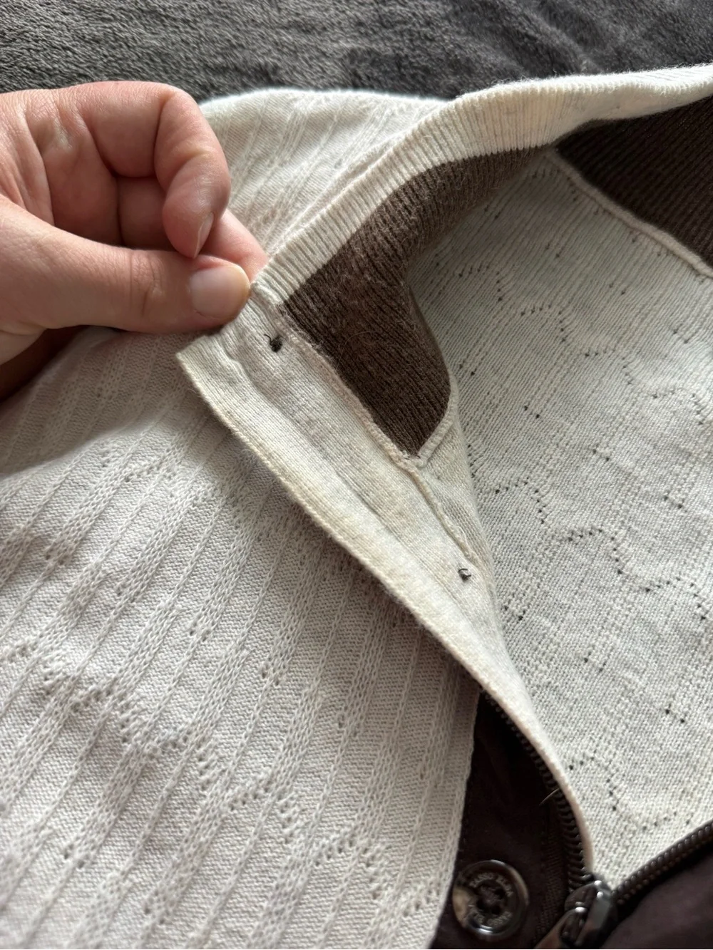 Tasso Elba Cream Quarter zip 100% supima cotton lightweight Sweater